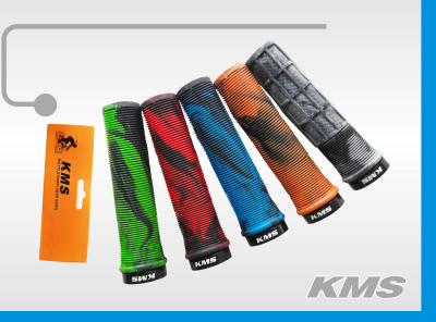 Ручка руля "KMS" 130мм, цвет мультиколор, алюминиевый наконечник с одной стороны, инд. упак. блистер "KMS"