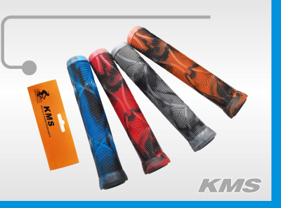 Ручка руля "KMS" 160мм, цвет мультиколор, инд. упак. блистер "KMS", идеально подходит для велосипедов BMX и трюковых самокатов
