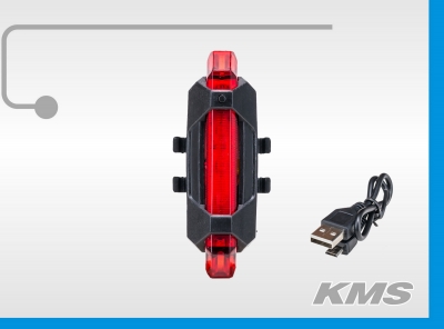 Габарит задний красный, 5 диодов, USB зарядка, встроенный аккумулятор.